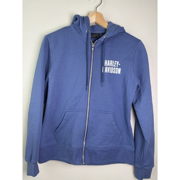 Harley-Davidson Tops - Women's Harley Davidson Zip Up Blue Hoodie Size XS